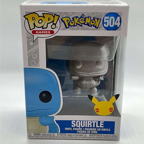 Funko Pop! Games Pokemon Squirtle (Metallic) Vinyl #504 Figure - Picture 3 of 7